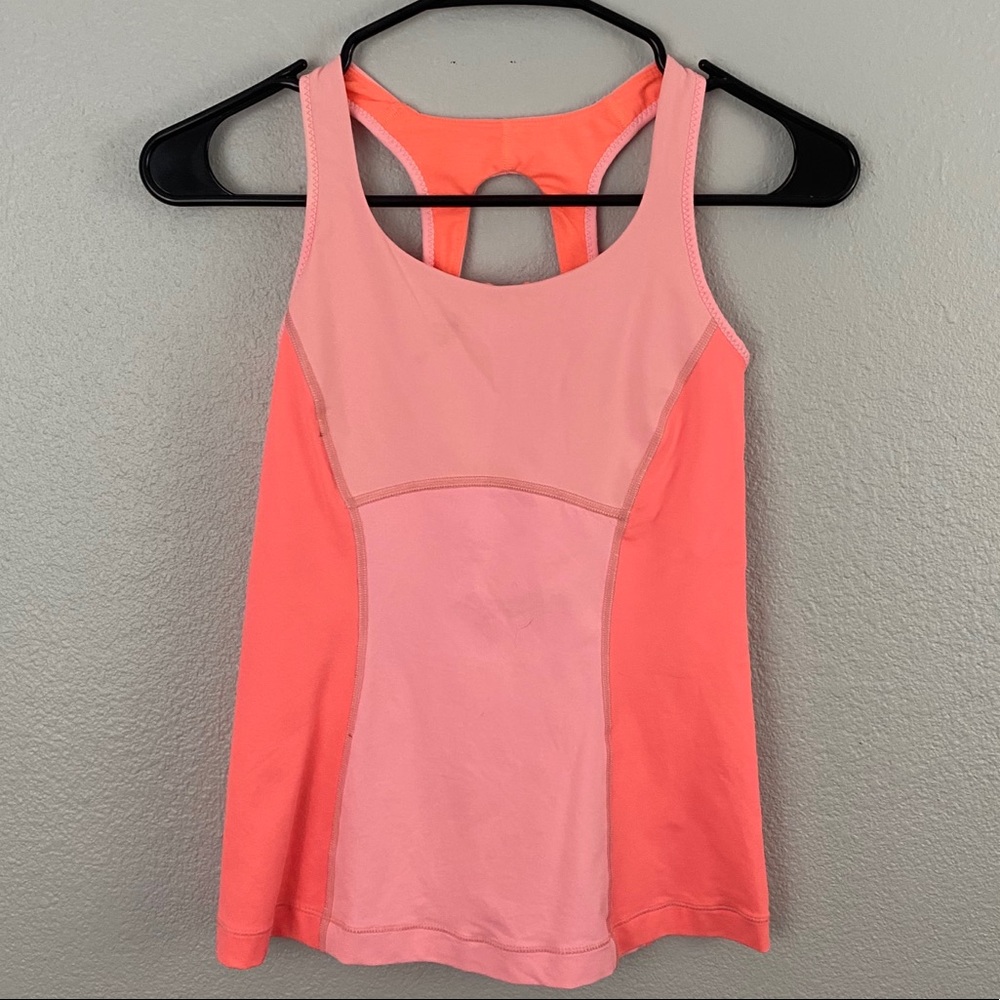 Lululemon Salmon Color Built In Bra Tank Top